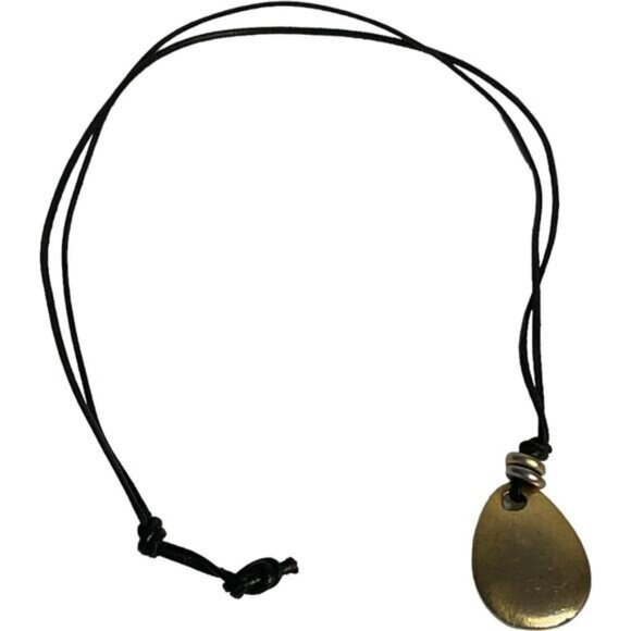 Handcrafted Metal Teardrop Pendant Necklace - Picture 3 of 5